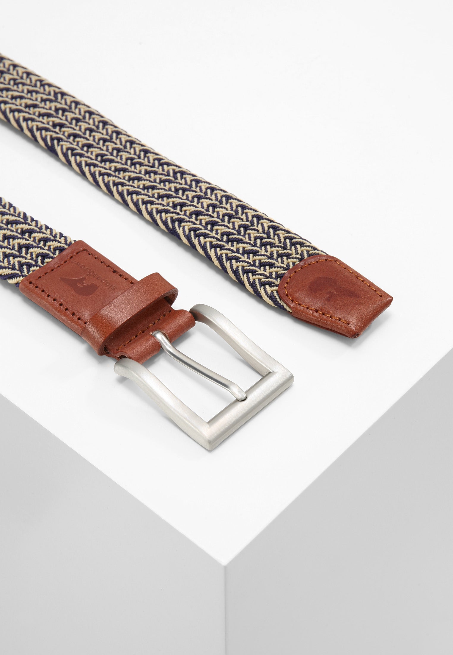 ceinture homme elastique bleu marine et beige Slopes Town